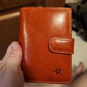 Vera pelle Artigianino orange Italian leather wallet